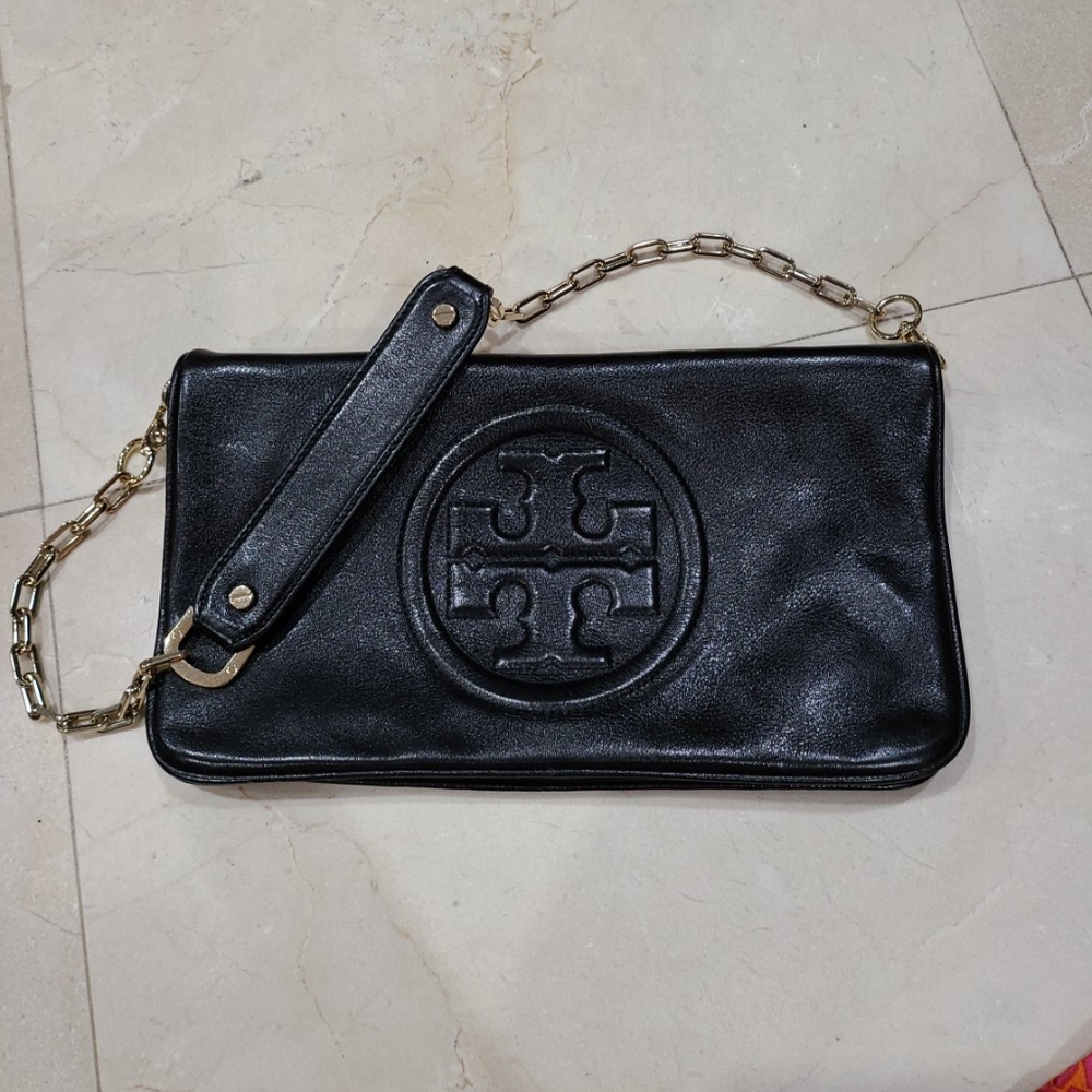 Tory Burch shoulder bag, black w/ gold hardware